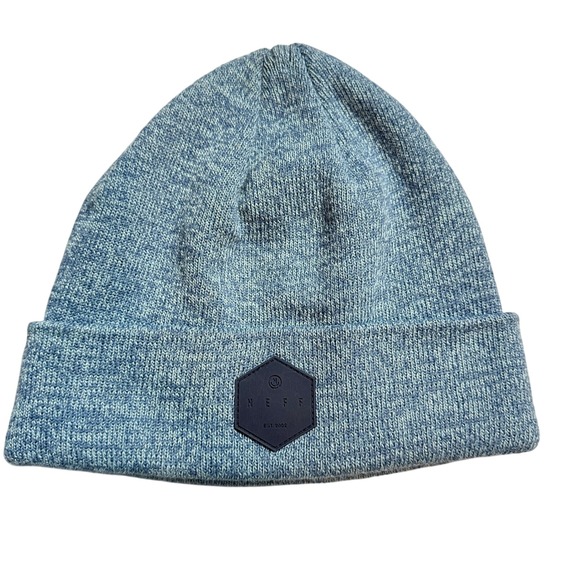Neff Other - Neff Beanie Hat Blue Marl Knit Cuffed Hex Logo Patch Mens Womens O/S 18H03001